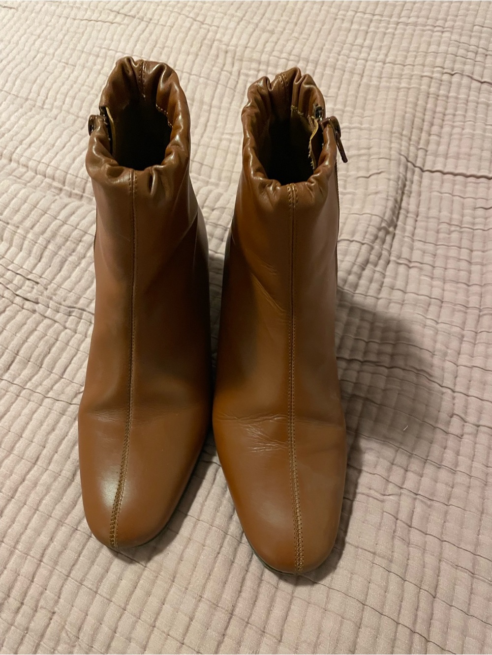 Anne Thomas Women's Jeanne Leather Ankle Booties with Block Heel 39 8.5 - Picture 5 of 9